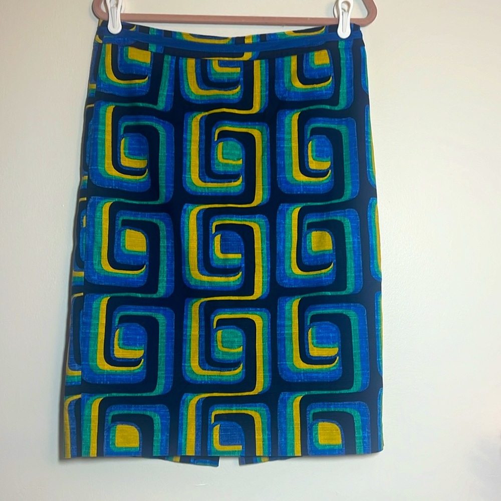 Boden Geometric Knee Length Pencil Skirt 10 Long